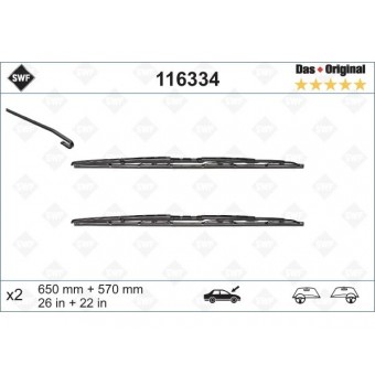 Silecek E39 Ön; Set 65/57cm